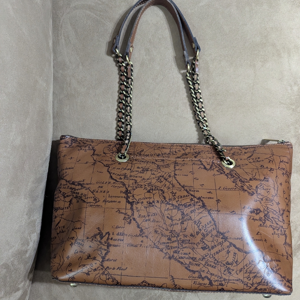 Patricia Nash Tan Map Print Tote